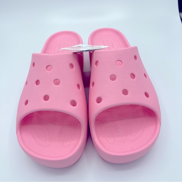 Crocs Classic Platform Slide Flamingo Pink Women Casual Sandal Slipper US W11 - Picture 4 of 9